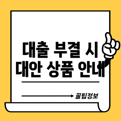 대출 부결 시 대안 상품 안내