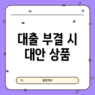 대출 부결 시 대안 상품