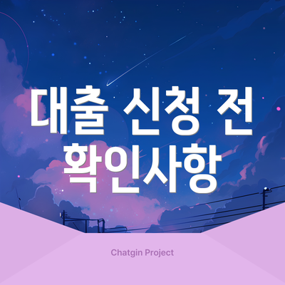 대출 신청 전 확인사항