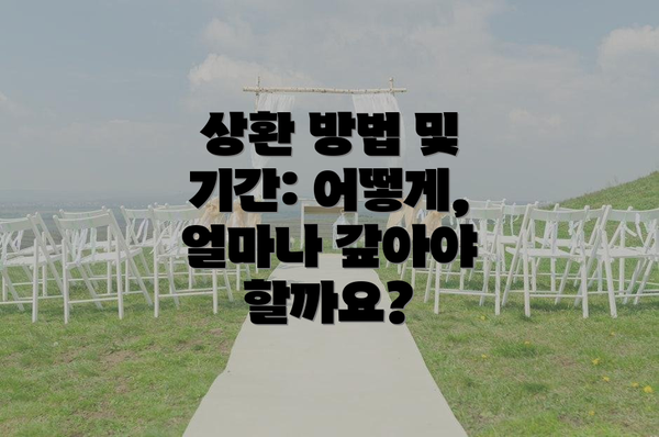 상환 방법 및 기간: 어떻게, 얼마나 갚아야 할까요?