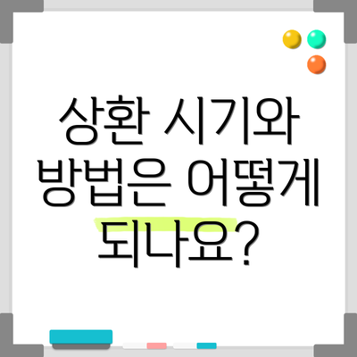 상환 시기와 방법은 어떻게 되나요?