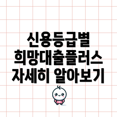 신용등급별 희망대출플러스 자세히 알아보기