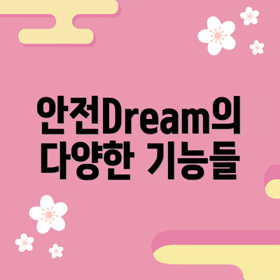 안전Dream의 다양한 기능들