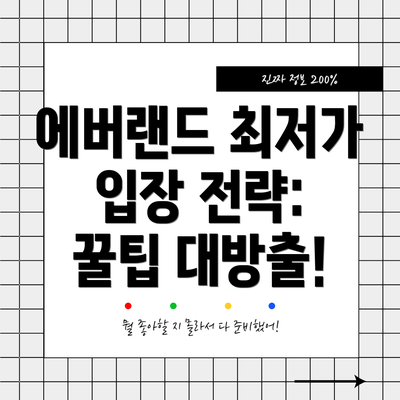 에버랜드 최저가 입장 전략:  꿀팁 대방출!