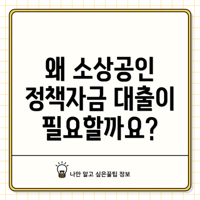 왜 소상공인 정책자금 대출이 필요할까요?