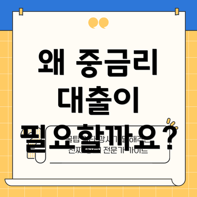 왜 중금리 대출이 필요할까요?