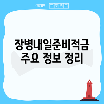 장병내일준비적금 주요 정보 정리