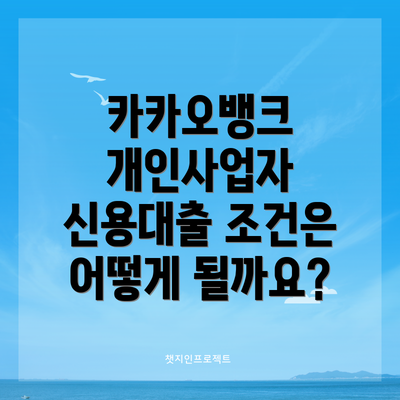 카카오뱅크 개인사업자 신용대출이란 무엇일까요?