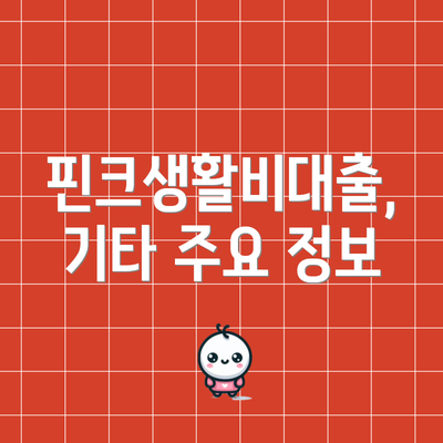 핀크생활비대출, 기타 주요 정보