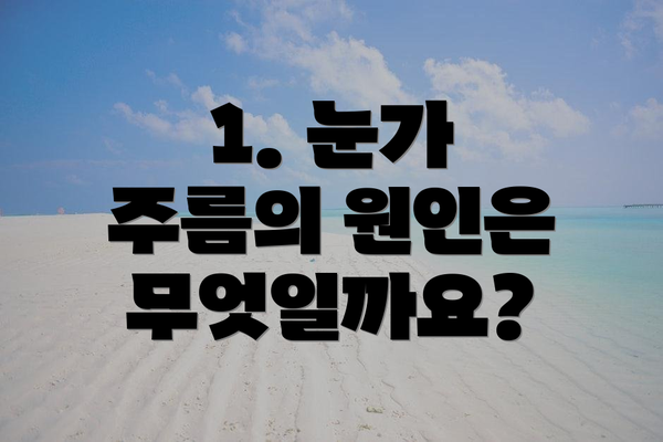 1. 눈가 주름의 원인은 무엇일까요?