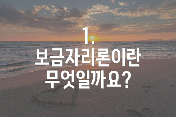 1. 보금자리론이란 무엇일까요?