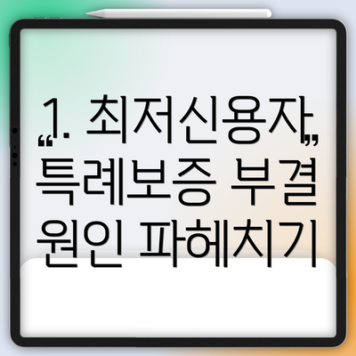 1. 최저신용자 특례보증 부결 원인 파헤치기