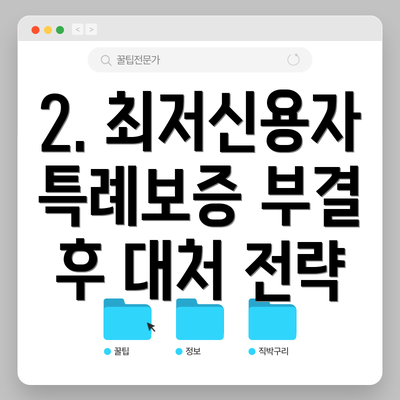 2. 최저신용자 특례보증 부결 후 대처 전략