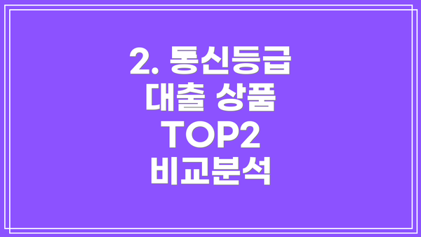 2. 통신등급 대출 상품 TOP2 비교분석