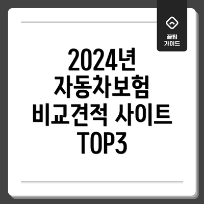 2024년 자동차보험 비교견적 사이트 TOP3