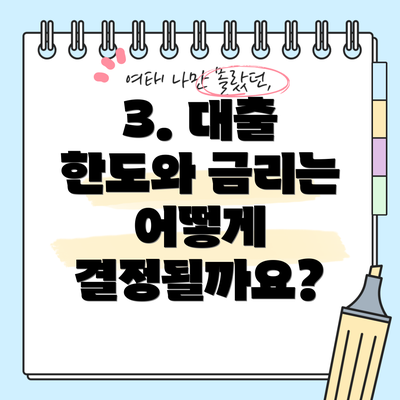 3. 대출 한도와 금리는 어떻게 결정될까요?