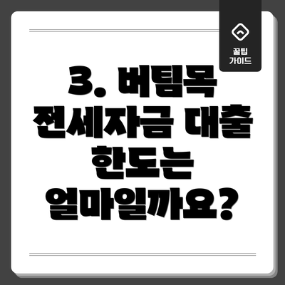 3. 버팀목 전세자금 대출 한도는 얼마일까요?