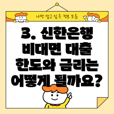 3. 신한은행 비대면 대출 한도와 금리는 어떻게 될까요?