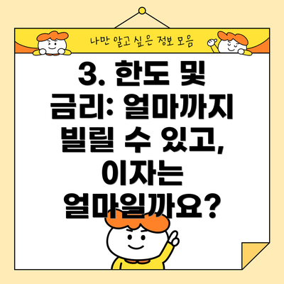 3. 한도 및 금리: 얼마까지 빌릴 수 있고, 이자는 얼마일까요?