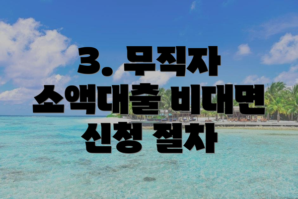 3. 무직자 소액대출 비대면 신청 절차