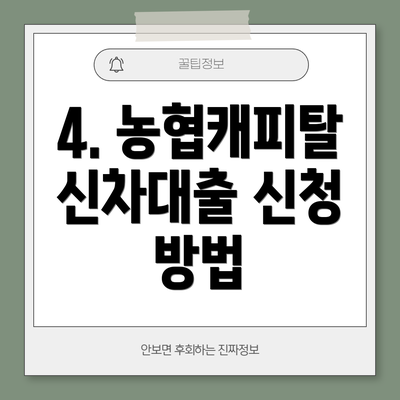 4. 농협캐피탈 신차대출 신청 방법