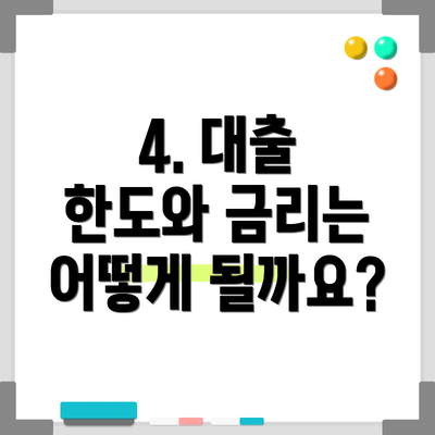 4. 대출 한도와 금리는 어떻게 될까요?