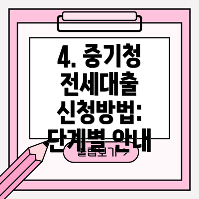 4. 중기청 전세대출 신청방법: 단계별 안내