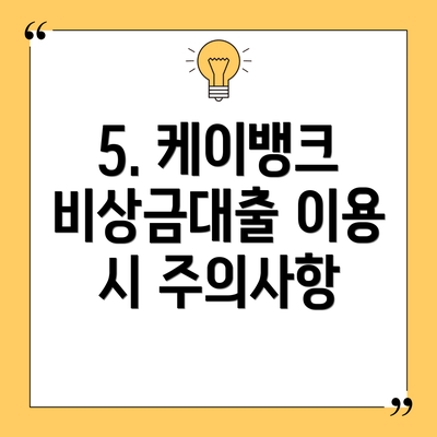 5. 케이뱅크 비상금대출 이용 시 주의사항