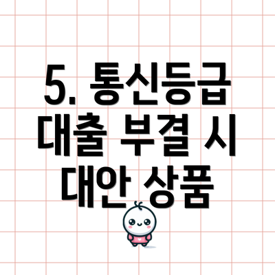 5. 통신등급 대출 부결 시 대안 상품