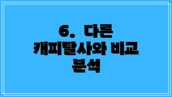 6.  다른 캐피탈사와 비교 분석