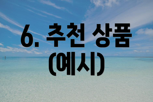 6. 추천 상품 (예시)