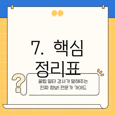 7.  핵심 정리표