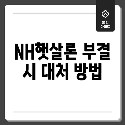 NH햇살론 부결 시 대처 방법