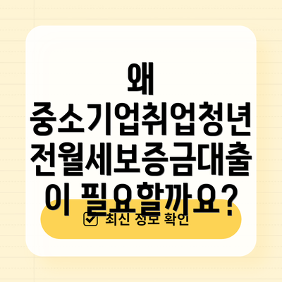 왜 중소기업취업청년 전월세보증금대출이 필요할까요?