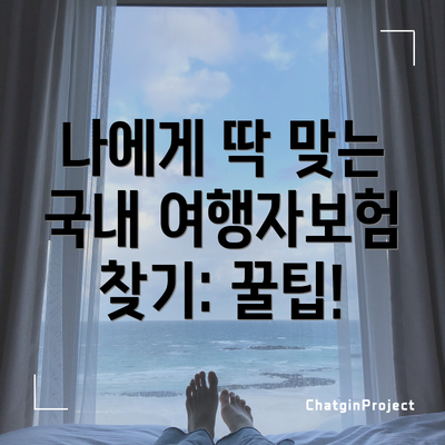나에게 딱 맞는 국내 여행자보험 찾기: 꿀팁!