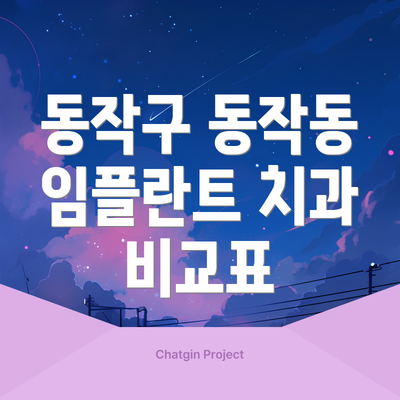 동작구 동작동 임플란트 치과 비교표