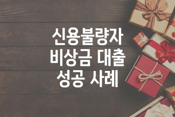 신용불량자 비상금 대출 성공 사례