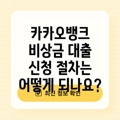 카카오뱅크 비상금 대출 신청 절차는 어떻게 되나요?
