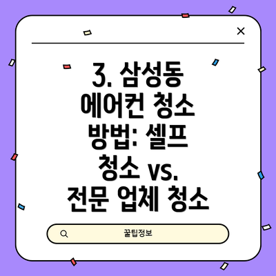 3. 삼성동 에어컨 청소 방법: 셀프 청소 vs. 전문 업체 청소