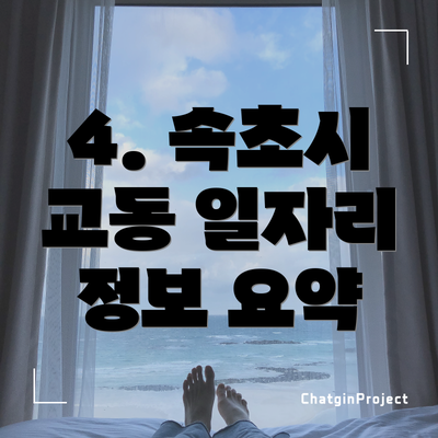 4. 속초시 교동 일자리 정보 요약