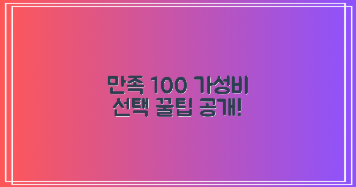 저렴하지만 만족스러운 선택법