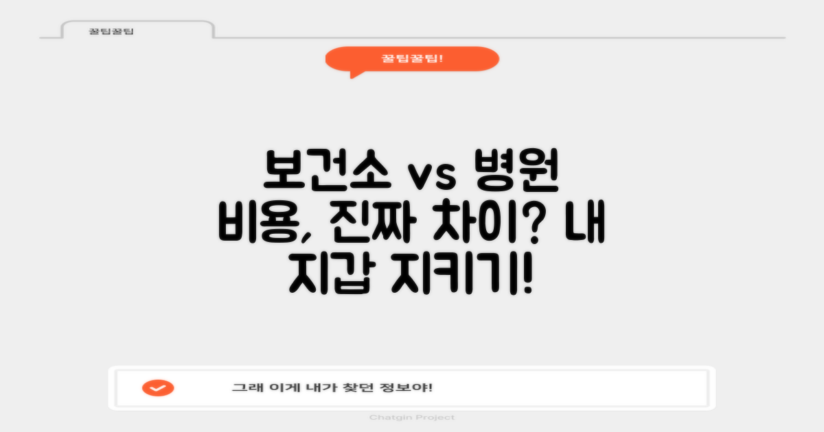 보건소 vs 일반 병원 비용