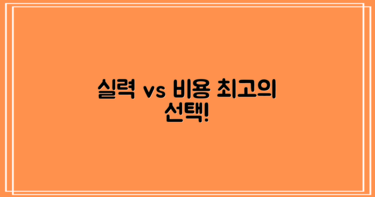 실력 vs 비용, 현명한 선택