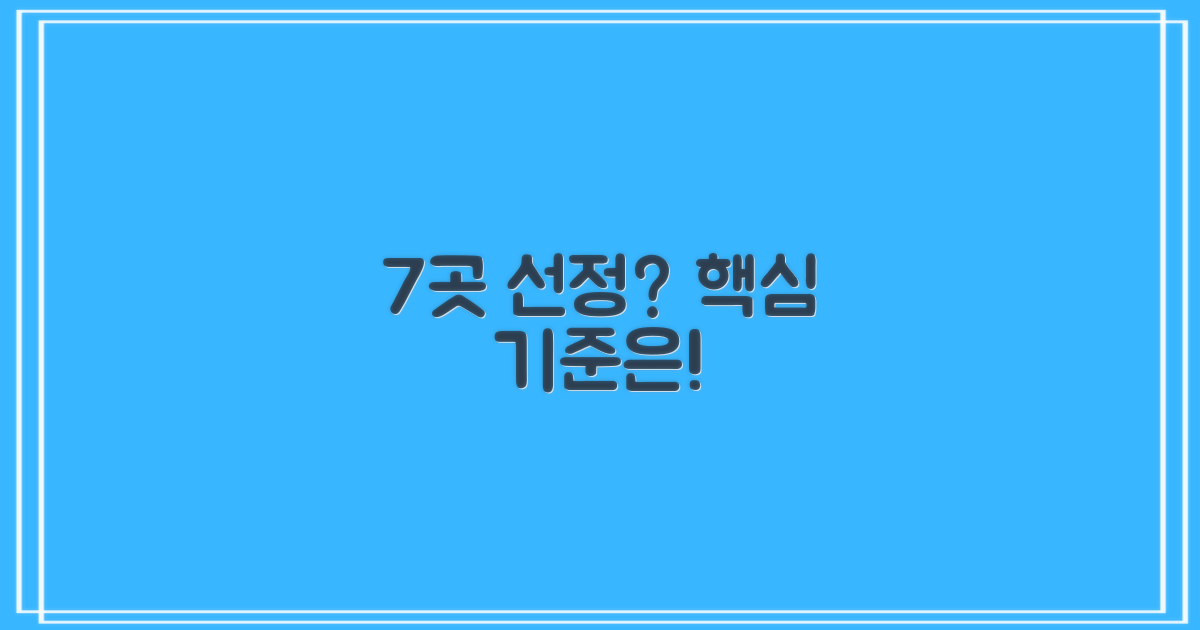 7곳 선정 기준은 무엇일까?