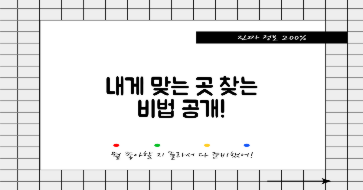 나에게 맞는 곳, 고르는 법은?