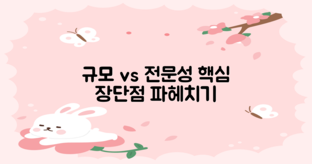 규모 vs 전문성, 장단점