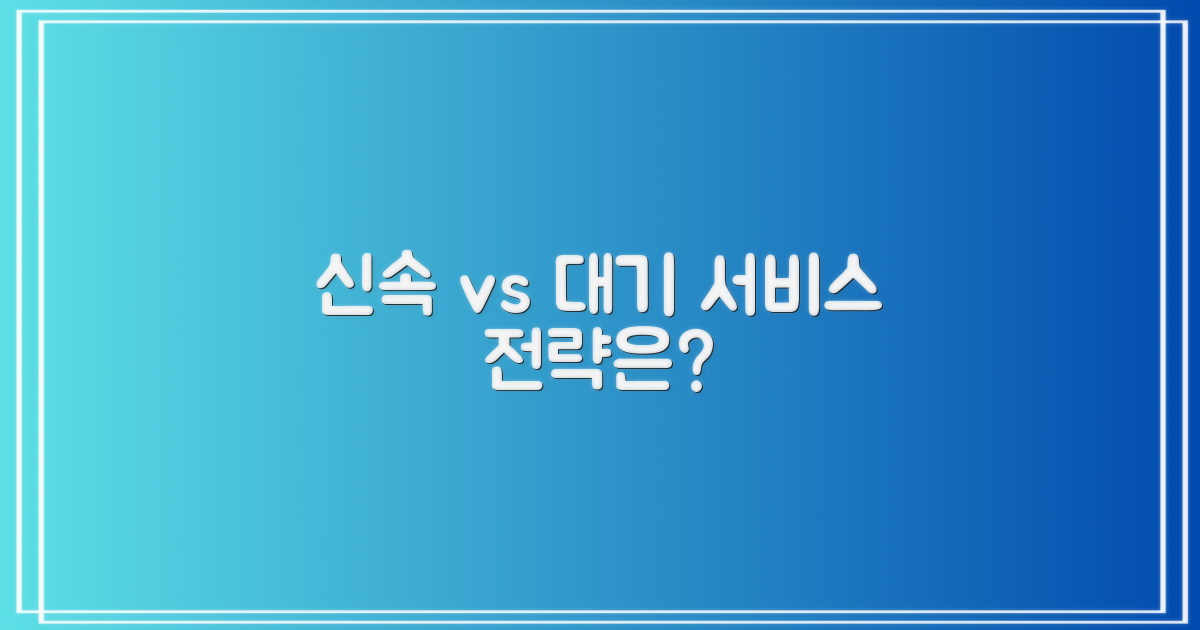 신속 vs 대기, 서비스별 전략