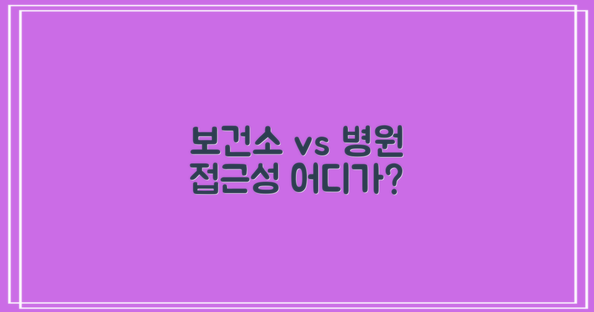 보건소 vs 병원: 접근성 비교
