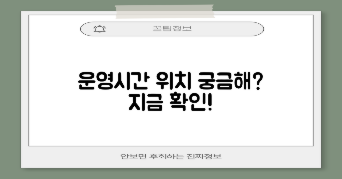 운영시간/위치, 어디일까요?