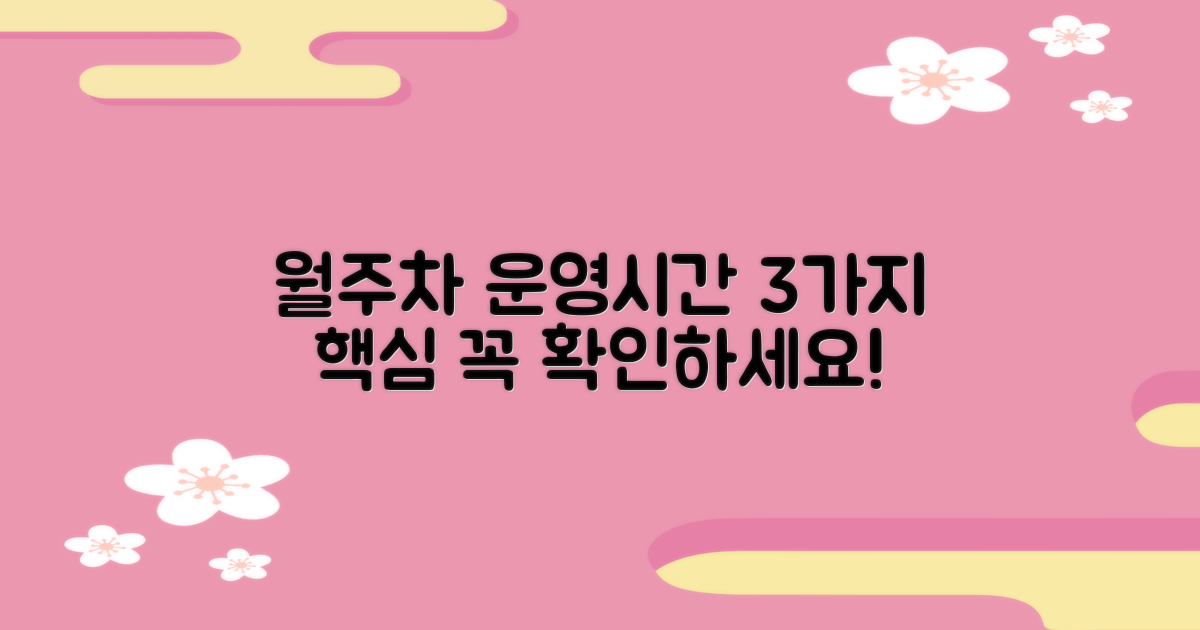 월주차 & 운영시간 3가지 유의점